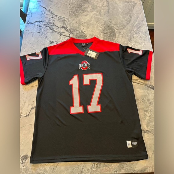 NWT! CARNELL TATE GENUINE COLLECTIVE MENS BLACK OHIO STATE BUCKEYES JERSEY! - Picture 1 of 8